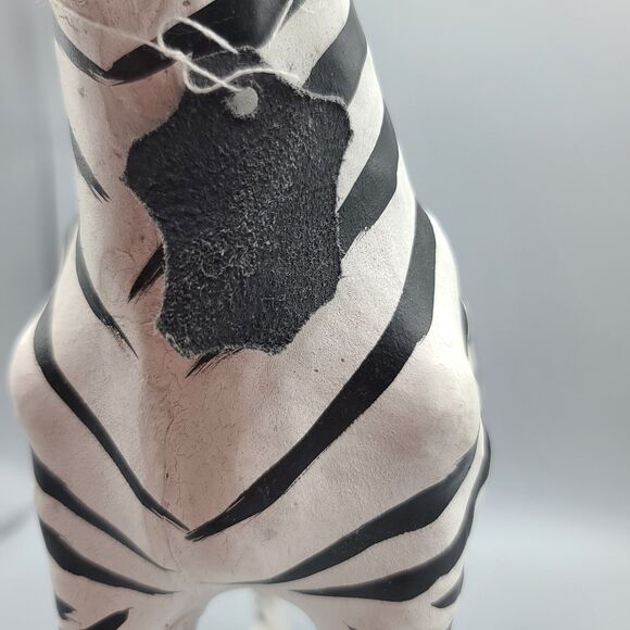 Leather Wrapped African Zebra Paper Mache Figure Statue Made In India - Picture 15 of 16